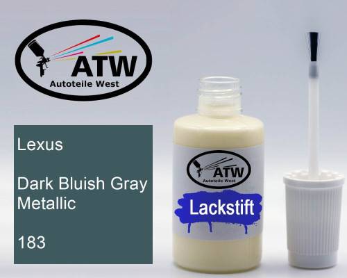 Lexus, Dark Bluish Gray Metallic, 183: 20ml Lackstift, von ATW Autoteile West.